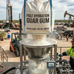 Fast hydration guar gum powder showing oil drilling application