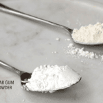 Guar gum vs xanthan gum powders shown side by side for comparison
