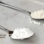Guar gum vs xanthan gum powders shown side by side for comparison
